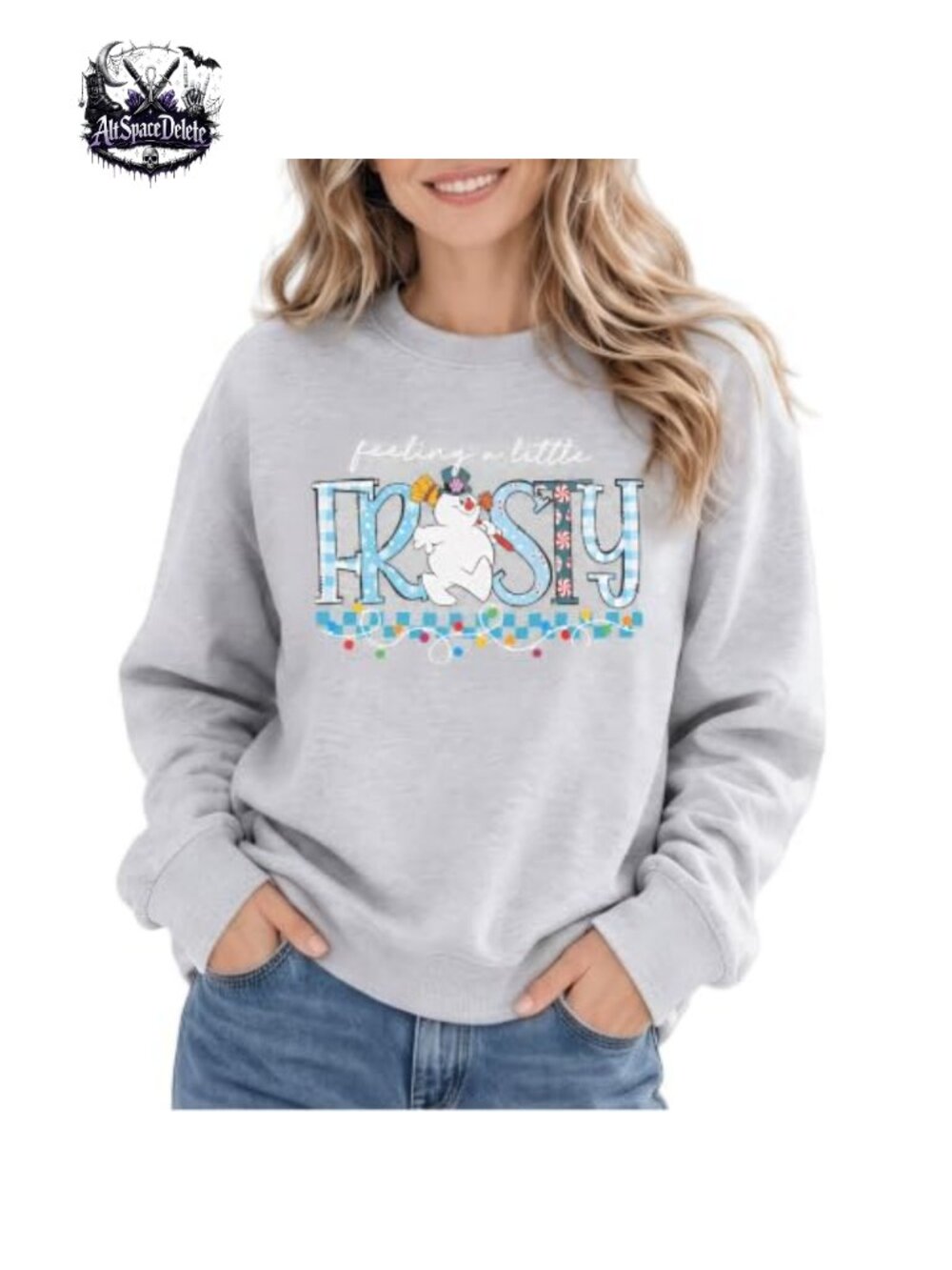 Christmas Crewneck Sweatshirt Feeling A Little Frosty Cotton Blend Pullover